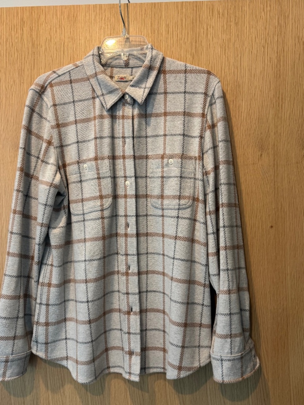 Faherty, Legend sweater classic shirt. Gray plaid, L
